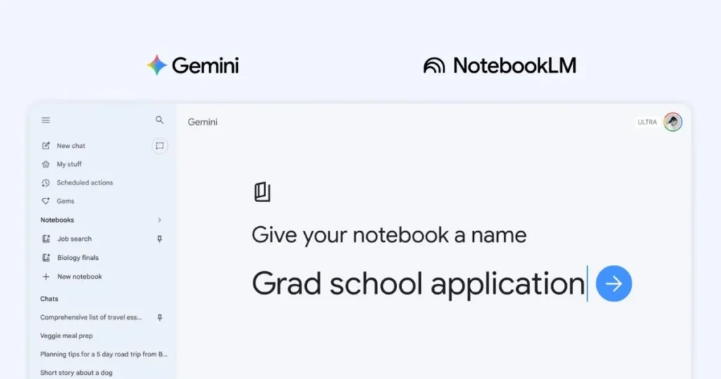 Ingyen elérhető weben a Gemini Notebook: projektekkel bárkinek