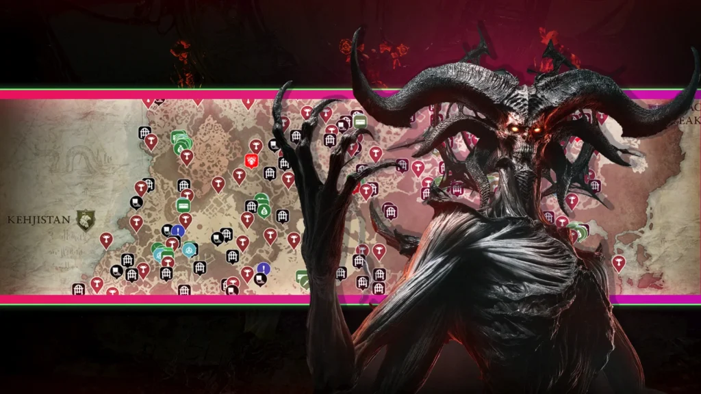 Diablo 4 interaktív térkép: waypoint, Lilith, dungeontérképek
