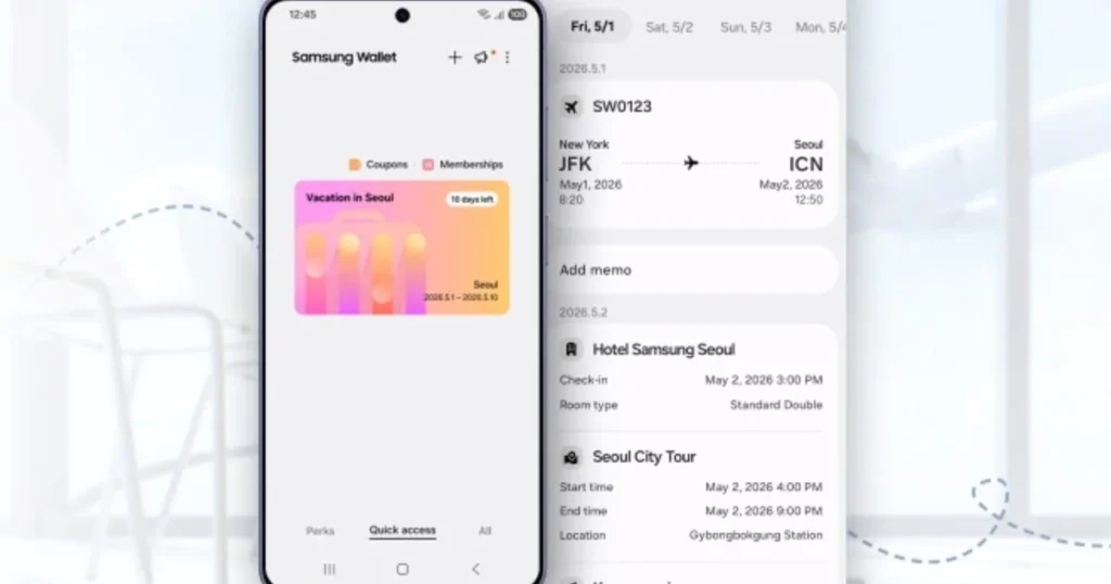 A Samsung Wallet utazás-tervezőt kap: Galaxy