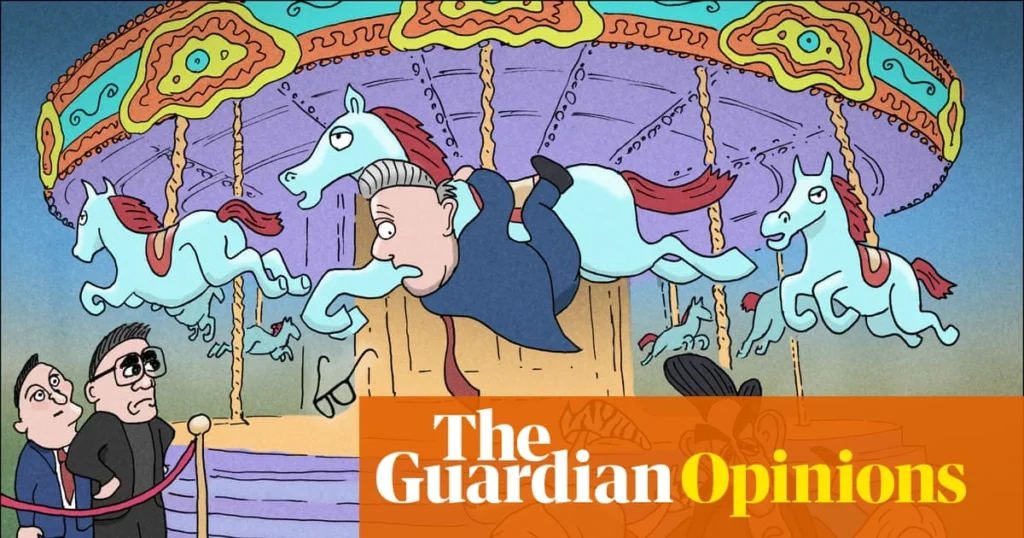 A brit miniszterelnöki körhintáról szóló karikatúra (EU)